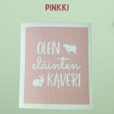 Tiskirätti eläinaiheisella tekstillä